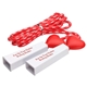 aerial view a red/white heart fitness jump rope, image 1 of 2