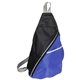 aerial view a blue busy day polyester sling backpack, image 1 of 2