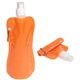aerial view a orange flex foldable 16 oz water bottle with carabiner, image 1 of 2