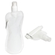 aerial view a white flex foldable 16 oz water bottle with carabiner, image 1 of 2