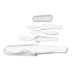 aerial view a white portable cutlery set, image 1 of 2