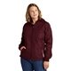 aerial view a maroon/white sport - tek(r) womens colorblock hooded raglan jacket - colors, image 1 of 7
