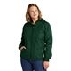 aerial view a forest green/white sport - tek(r) womens colorblock hooded raglan jacket - colors, image 1 of 7
