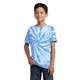 aerial view a light blue port company(r) youth tie - dye tee, image 1 of 6