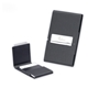 aerial view a black bello black business card holder faux leather magnetic closure, image 1 of 2