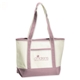 aerial view a natural/pink orangebag shoppers delight tote bag, image 1 of 2