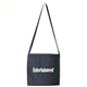 aerial view a black orangebag 12 oz black cotton canvas messenger tote bag, shoulder strap handle, image 1 of 2