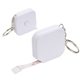 aerial view a white square 5- foot tape measure with key chain, image 1 of 2