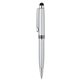 aerial view a silver spectrum ballpoint pen / stylus, image 1 of 4