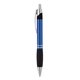 aerial view a blue 2 ring chrome accent ballpoint pen, image 1 of 4