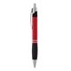 aerial view a red 2 ring chrome accent ballpoint pen, image 1 of 4