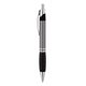 aerial view a grey 2 ring chrome accent ballpoint pen, image 1 of 4