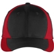 aerial view a black/true red sport - tek(r) dry zone(r) nylon colorblock cap, image 1 of 3