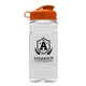 aerial view a clear bottle & orange lid groove tritan(r) bottle with flip lid - 20 oz, image 1 of 2