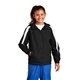 aerial view a black/white sport - tek(r) youth fleece - lined colorblock jacket, image 1 of 8