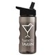 a smoke bottle & black lid mini mountain 22 oz tritan(tm) sports bottle with flip straw lid