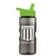 a smoke bottle & lime green lid mini mountain 22 oz tritan(tm) sports bottle with flip straw lid