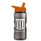a smoke bottle & orange lid mini mountain 22 oz tritan(tm) sports bottle with flip straw lid