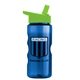 a blue bottle & lime green lid mini mountain 22 oz tritan(tm) sports bottle with flip straw lid