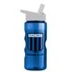 a blue bottle & white lid mini mountain 22 oz tritan(tm) sports bottle with flip straw lid