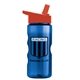 a blue bottle & red lid mini mountain 22 oz tritan(tm) sports bottle with flip straw lid
