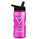 a fuchsia bottle & black lid mini mountain 22 oz tritan(tm) sports bottle with flip straw lid
