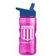 a fuchsia bottle & blue lid mini mountain 22 oz tritan(tm) sports bottle with flip straw lid