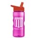 a fuchsia bottle & red lid mini mountain 22 oz tritan(tm) sports bottle with flip straw lid