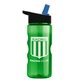 a green bottle & black/blue spout lid mini mountain 22 oz tritan(tm) sports bottle with flip straw lid