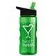 a green bottle & black/green spout lid mini mountain 22 oz tritan(tm) sports bottle with flip straw lid