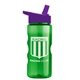 a green bottle & violet lid mini mountain 22 oz tritan(tm) sports bottle with flip straw lid