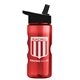 a red bottle & black lid mini mountain 22 oz tritan(tm) sports bottle with flip straw lid