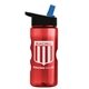 a red bottle & black/blue spout lid mini mountain 22 oz tritan(tm) sports bottle with flip straw lid