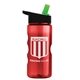 a red bottle & black/green spout lid mini mountain 22 oz tritan(tm) sports bottle with flip straw lid