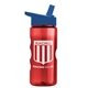 a red bottle & blue lid mini mountain 22 oz tritan(tm) sports bottle with flip straw lid