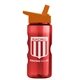 a red bottle & orange lid mini mountain 22 oz tritan(tm) sports bottle with flip straw lid