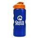 a metallic blue bottle & orange lid mini peak - 22 oz tritan(tm) metalike bottle with flip lid