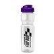 a clear bottle & violet lid champion - 28 oz transparent bottle with flip lid