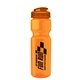 aerial view a orange bottle & orange lid champion - 28 oz transparent bottle with flip lid, image 1 of 2