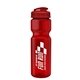 aerial view a red bottle & red lid champion - 28 oz transparent bottle with flip lid, image 1 of 2