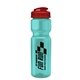 a teal bottle & red lid champion - 28 oz transparent bottle with flip lid