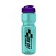 a teal bottle & violet lid champion - 28 oz transparent bottle with flip lid