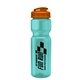 a teal bottle & orange lid champion - 28 oz transparent bottle with flip lid