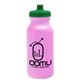aerial view a awareness pink bottle & green lid 20 oz the omni color bike bottle with push pull lid, image 1 of 2