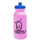 aerial view a awareness pink bottle & royal blue lid 20 oz the omni color bike bottle with push pull lid, image 1 of 2