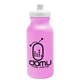 aerial view a awareness pink bottle & white lid 20 oz the omni color bike bottle with push pull lid, image 1 of 2