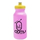 aerial view a awareness pink bottle & yellow lid 20 oz the omni color bike bottle with push pull lid, image 1 of 2