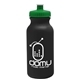 aerial view a black bottle & green lid 20 oz the omni color bike bottle with push pull lid, image 1 of 2