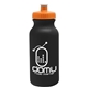 aerial view a black bottle & orange lid 20 oz the omni color bike bottle with push pull lid, image 1 of 2