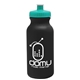 aerial view a black bottle & teal lid 20 oz the omni color bike bottle with push pull lid, image 1 of 2